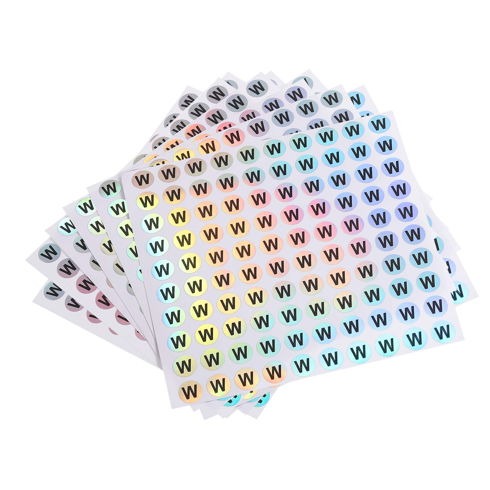 Laser Capital Letter Stickers, Alphabet W Round SelfAdhesive