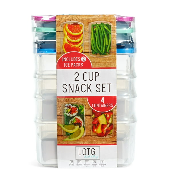 LOTG 2 Cup Snack Set for Adults and Kids Durable, On the Go Meal and