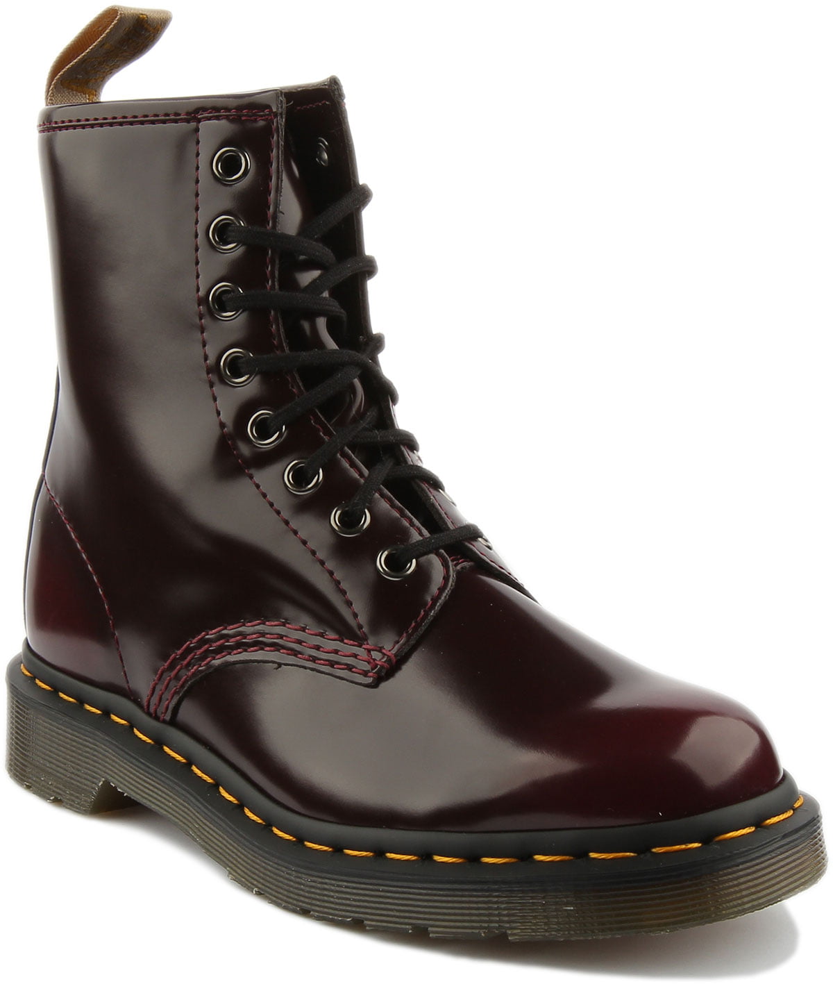 Vegan 1460 Lace Up Boots in Cherry Red