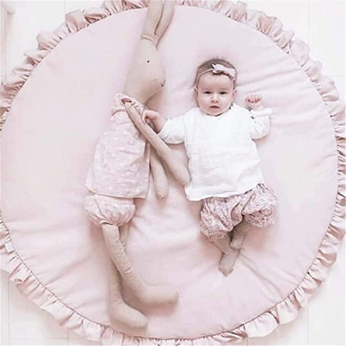 Baby Kids Round Cotton Game Activity Play Mat Crawling Blanket Floor Rug Cute 