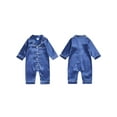 thumbnail image 3 of BemeyourBBs Newborn Baby Girl Boy Silk Satin Pajamas Rompers Kids Long Sleeve Button Down Pjs Infant One Piece Jumpsuit Loungewear Sleepwear, 3 of 10