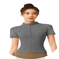 thumbnail image 2 of LYMAYTER Women Sports Jacket Lightweight Full Zip Active Track Jacket Short Sleeve Slim Fit Top S-2XL, 2 of 8