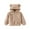 Khaki, variant on Coerni Girl's Kids Hooded Jackets Fleece Lined Sweatshirt Cute Bear Ears Fuzzy Hoodie Zip Up Teddy Coat Toddler Winter Jacket