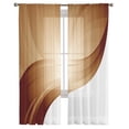 thumbnail image 3 of Chocolate Color Wavy Brown Tulle Curtains for Bedroom Modern Sheer Voile Curtains Home ration Kitchen Window Curtains, 3 of 7