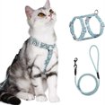thumbnail image 1 of Floral Pattern Cat Harness with Lead Cat Lead with Harness for Cats with Round Lanyard Escape Proof Adjustable Chest Strap Suitable for Small and Medium Cats, 1 of 5