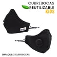 thumbnail image 1 of Cubrebocas Deportivo Infantil Facex American Lavables de tela 5 capas de tela protectoras Diseño 3D Negro, 1 of 2