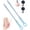 Blue*2, variant on Easy-Reach Deep Cleaning Foot Brush,15.7" Toe Scrubber Brush Long Handle,Long Handle Toe Cleaning Brushs for Seniors, Bariatric (Pink)