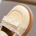 thumbnail image 5 of ITSAME Girls Platform Loafers, Closed Toe Adjustable Strap Soft Sole Kids School Uniform Dress Shoes Beige 11(Little Kids), 5 of 9