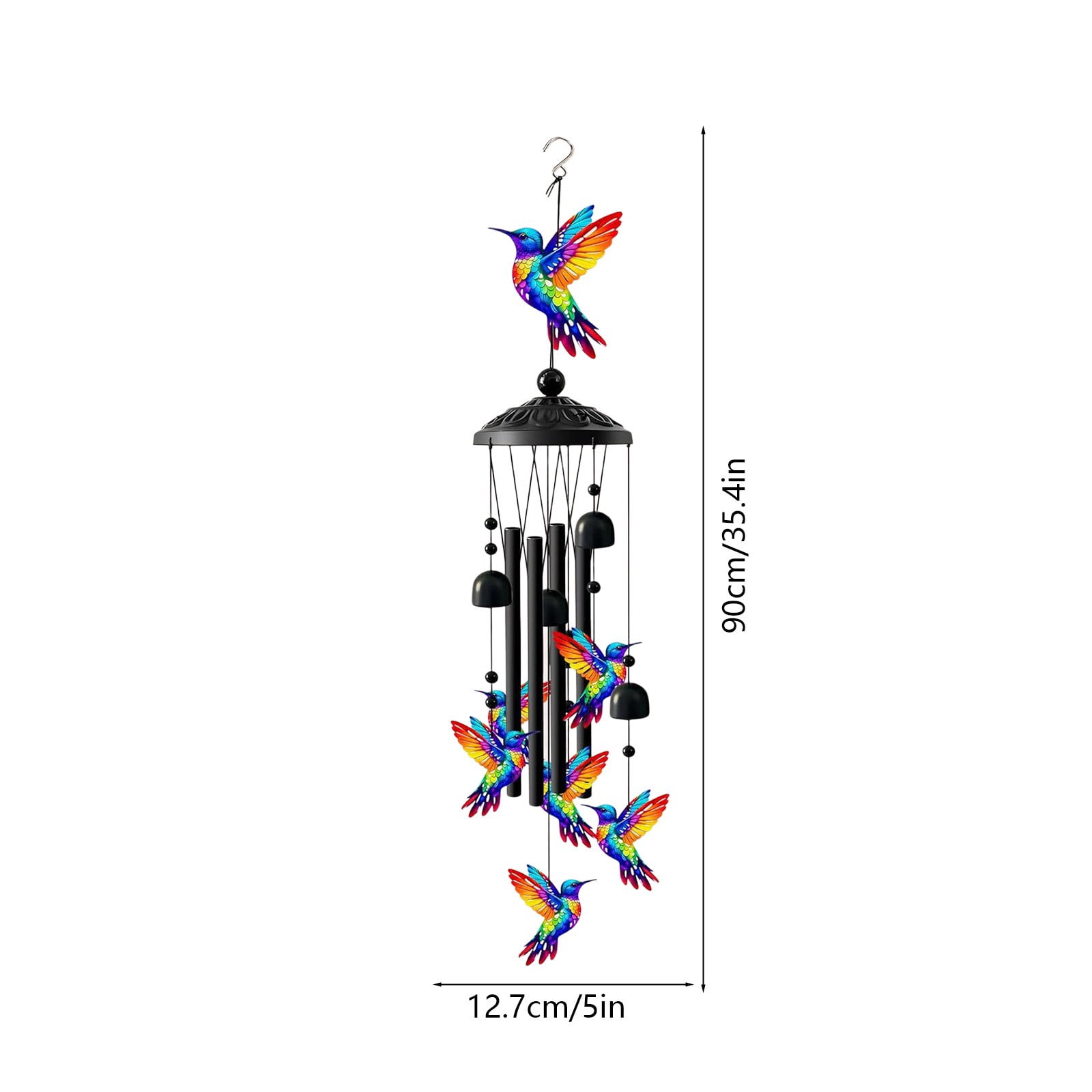 Tikeitoo Butterfly Wind Chimes for Outdoors – Black Metal Butterfly Wind Chimes, Memorial & Birthday Gifts for Mom, Grandma, Women & Men, Durable Garden Yard Decor