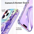 thumbnail image 6 of CASEFIV for iPhone 17 Pro Max Case with Magnetic Invisible Ring Stand [Compatible with Mag-Safe],Full Body Rugged Slim Shockproof Marble Pattern Design Casefor Women Men Girls,Violet, 6 of 8