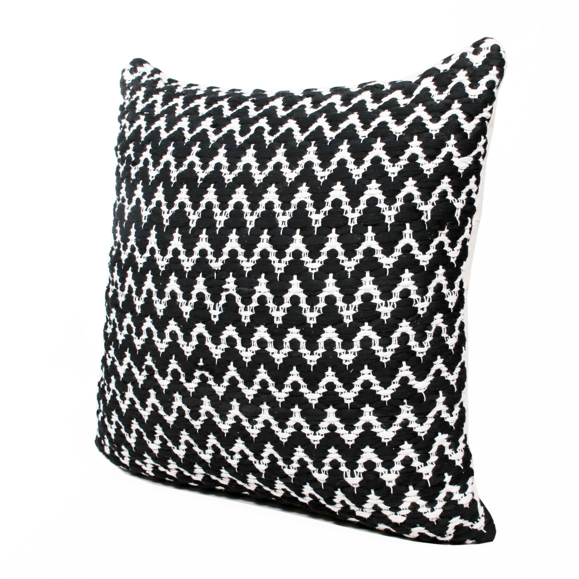 Harlow Hill Black/White Geometric Modern Polyester Blend Throw Pillow Cover, 20" x 20"