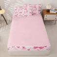 thumbnail image 4 of Manfei Pink Girly Bowtie Zipper Twin Comforter Sets with Fitted Sheet and 2 Pillowcases,3D Cartoon Unicorn Zipper Bedding Set,Pink Reversible,4-Piece, 4 of 7