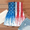 thumbnail image 5 of 4th of July Tube Tops for Women Strapless Smocked Bandeau Tops Casual Pleated Flowy Tops Sleeveless Tank Tops, 5 of 5