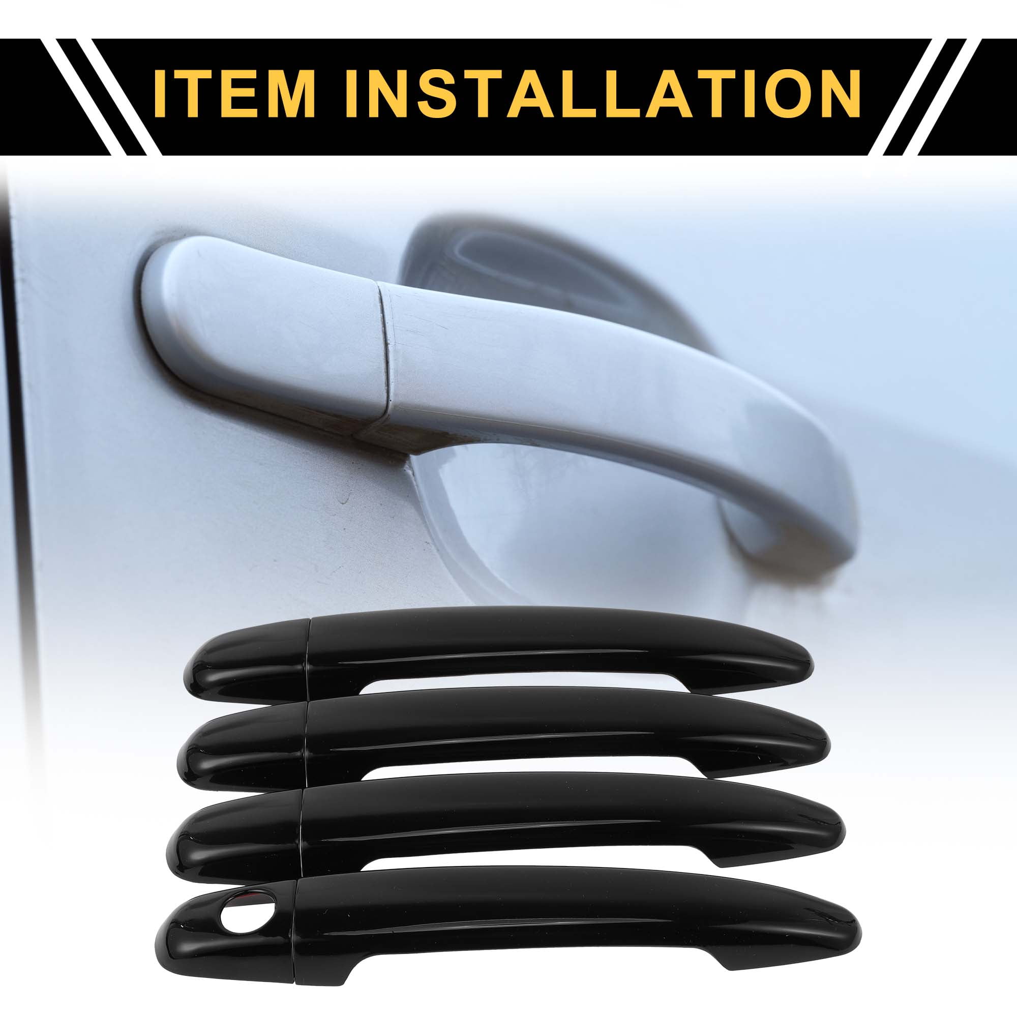 Unique Bargains 4pcs Exterior Door Handle Cover for Toyota 4Runner 2003-2010 Black