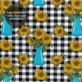 thumbnail image 5 of Shower Curtain, Bright sunflowers jug buffalo check plaid Waterproof Fabric Plastic Shower Curtain, Drying Fast Bathroom Curtain with 9 Buttonholes, Ruffle Shower Curtain 60x72in, 5 of 8