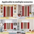 thumbnail image 6 of Red Pink Kitchen Curtains Small Short 39 Inch Length, Farmhouse Wood Grain Vintage Brown Striped Grommet Top Bedroom Living Room Curtains, Light Filtering Cafe Curtain Drapes 2 Panels Set 55''x39'', 6 of 9