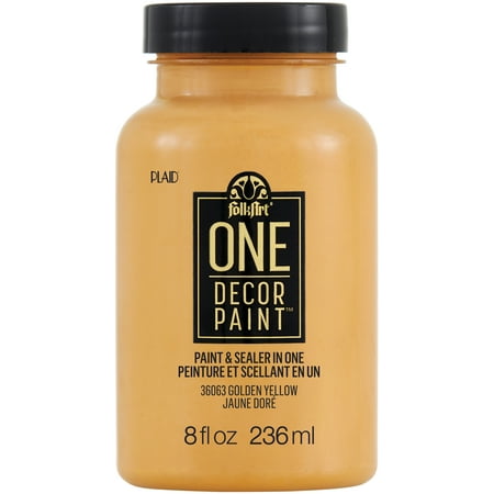 UPC: 0028995360633 | FolkArt ONE Decor Satin Paint 8oz-Golden Yellow