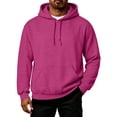 thumbnail image 2 of Domuza Hoodies for Men Drop Shoulder Loose Fit Fleece Sweatshirt, Adjustable Drawstring Hood, Front Kangaroo Pocket, Fall Winter Athletic Streetwear Tops for Gym Workout, 2 of 4