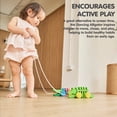 thumbnail image 6 of PlanToys® Dancing Alligator Pull Toy for Toddlers | Eco-Friendly Wooden Toy with Click-Clack Sound | Walking Toy for Babies, 6 of 8