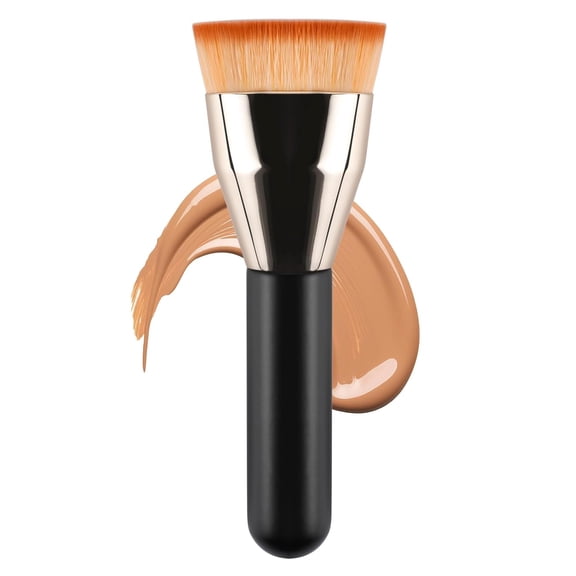 Flat Top Kabuki Foundation Brush,Professional Makeup Brush for Liquid Foundation,Make up Blending Brush for Liquid, Cream, and Powder(Black)