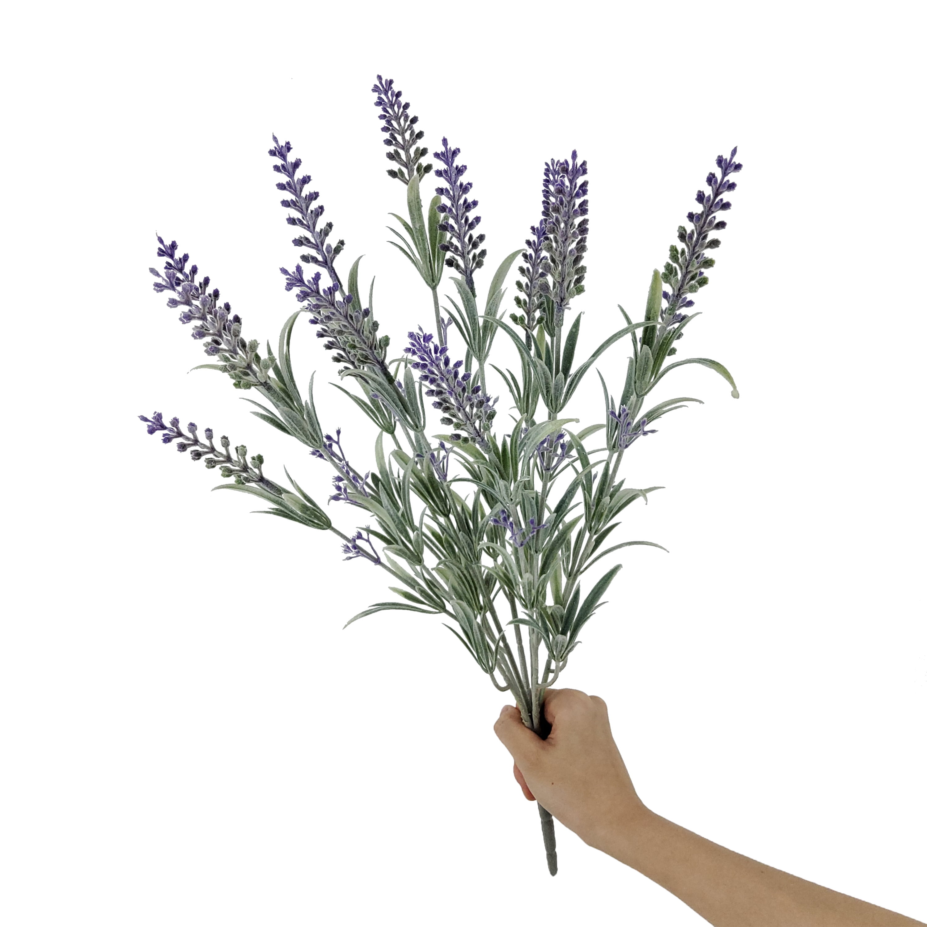 Mainstays Indoor Artificial Floral Bush, Lavender, Purple Color, Assembled Product Height 19"