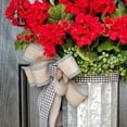 thumbnail image 5 of Ikeay Red Geranium Bucket Wreath for Front Door, Summer Spring Farmhouse Cottage Home Decor, Colorful Faux Flower Hanging Display Red, 5 of 6