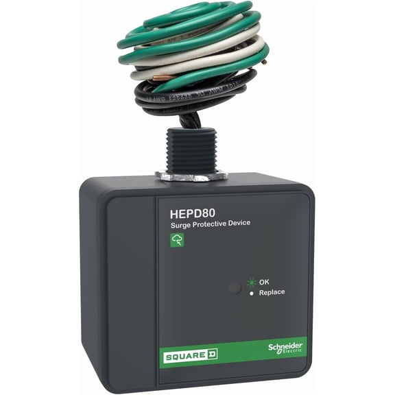 Square D HEPD80 Whole House Surge Protection Device | Universal, 80kA, 120/240V | Safeguard Appliances & Electronics