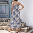 thumbnail image 4 of Boho Dresses For Women 2025, Summer Wedding Guest Dress Elegant Halter Beach Party Hawaiian 2025 Floral Maxi Spaghetti Strap Scoop Neck Smocked Ruffle Flowy Brown, 4 of 4