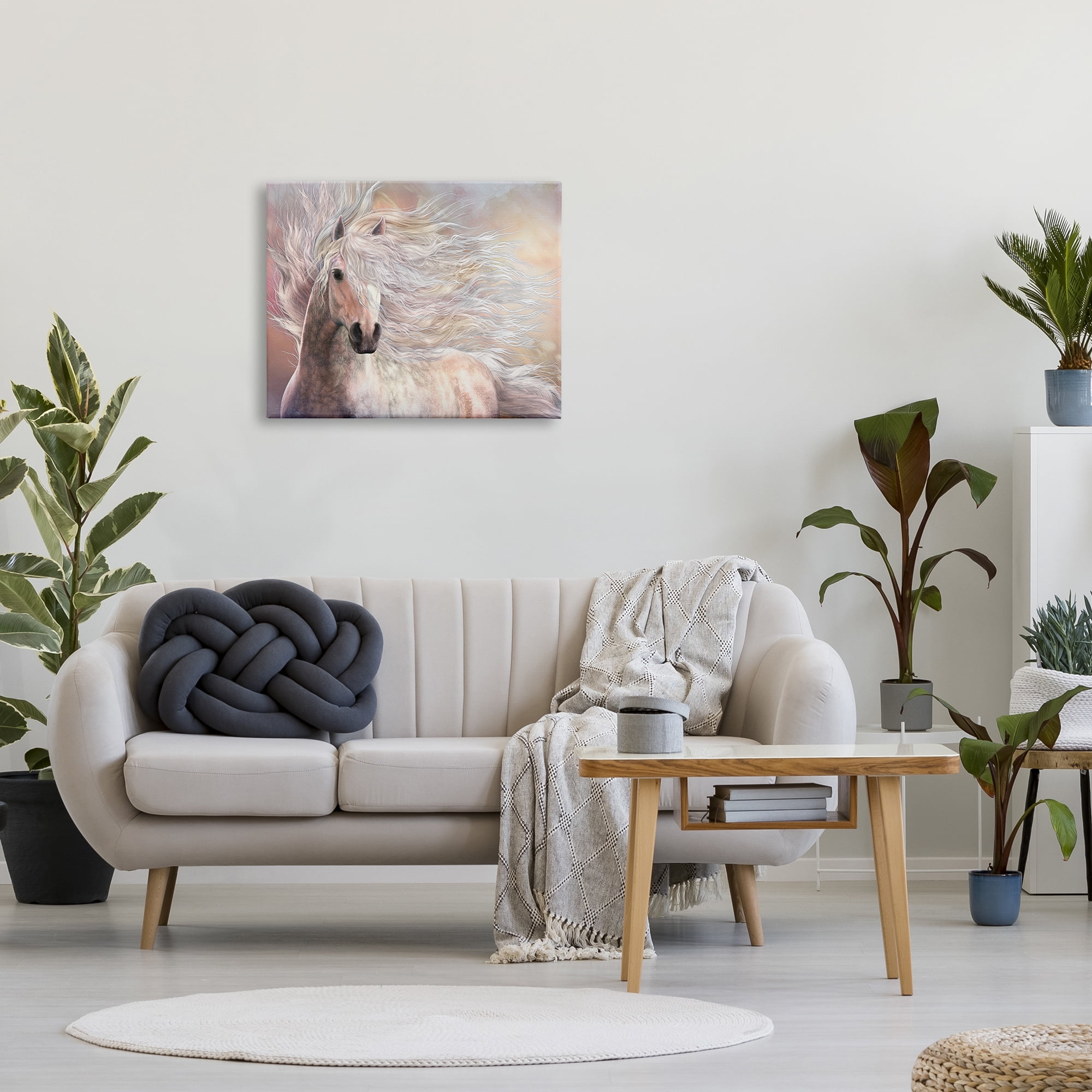 Stupell Industries Cielo Windblown Stallion Portrait Animals & Insects Painting Gallery Wrapped Canvas Art Print Wall Art, 30 x 24