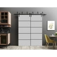 thumbnail image 3 of Slab Barn Door Panel 24 x 80 inches | Planum 0015 Grey Matte with Frosted Glass | Sturdy Finished Interior Doors | Pocket Closet Sliding, 3 of 6