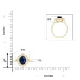 thumbnail image 4 of ANGARA Natural 1.55 Ct Sapphire Engagement Ring with Floral Halo in 14K Yellow Gold for Women (Size-8x6mm) | September Birthstone, Anniversary, Jewelry Gift for Women | Natural Sapphire Ring, 4 of 8