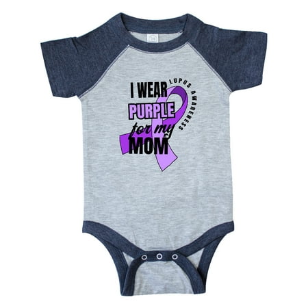 

Inktastic I Wear Purple For My Mom Lupus Awareness Gift Baby Boy or Baby Girl Bodysuit