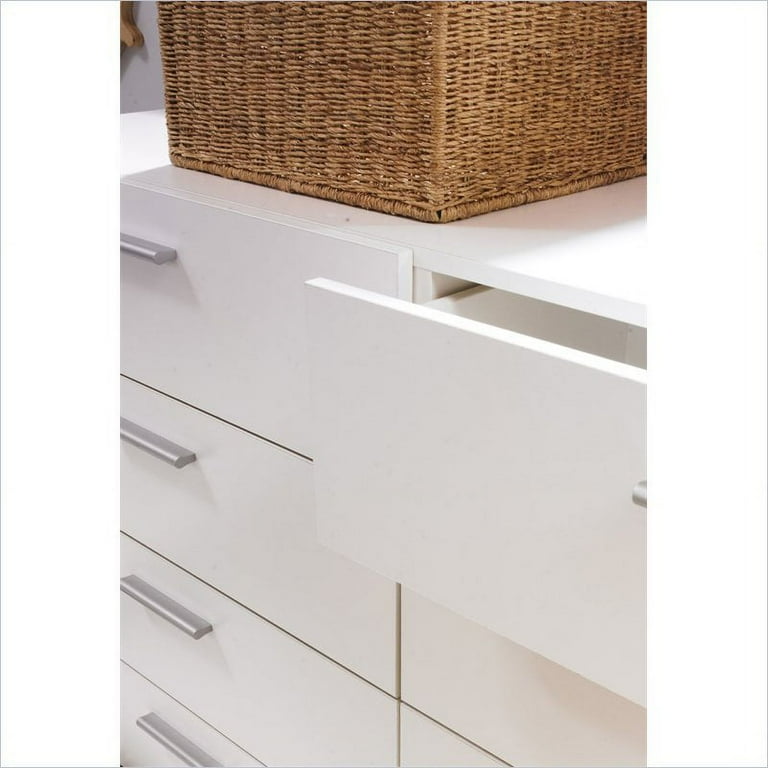 Atlin designs modern 8 drawer double hotsell dresser with bar handles in white