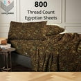 thumbnail image 2 of 28" EXTRA DEEP POCKETS - 800-Thread Count 100% Egyptian Cotton California King Sheet Set, 4PC (1 Flat, 1 Fitted, 2 Pillowcases) Long Staple Cotton, 800-TC Pure Cotton - Leopard Print, 2 of 7
