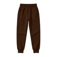 thumbnail image 3 of Jogging Pants for Kids Boys Elastic Waist Sweatpants Fall Winter Sports Casual Stretchy Trousers with Pockets (14-15 Years, Brown), 3 of 8