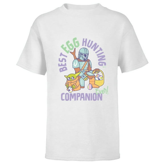 Star Wars The Mandalorian & Grogu Best Egg Hunting Companion - Short Sleeve T-Shirt for Kids - Customized-White