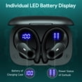 thumbnail image 3 of Auriculares inalámbricos Bluetooth 5.3 80 horas de reproducción con estuche de carga inalámbrica Pantalla LED dual Diseño con gancho para la oreja para practicar deporte, correr y hacer ejercicio, 3 of 6