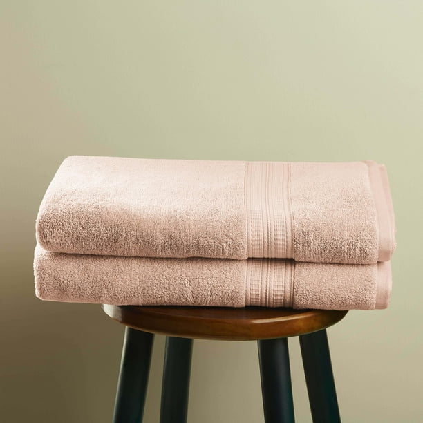Hotel Style Pima Cotton 2 PC Bath Sheet Set, Pearl Blush