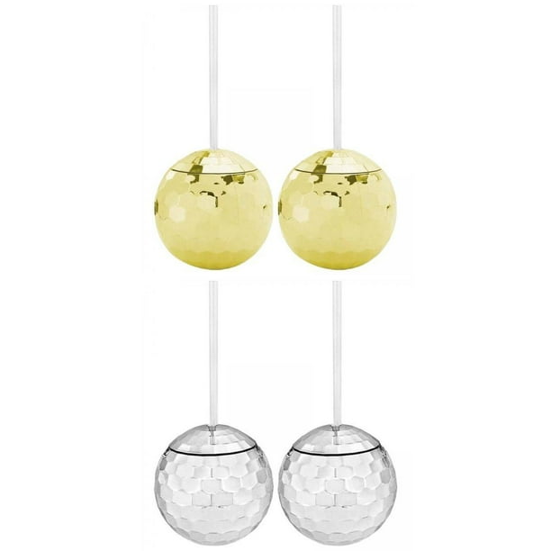 Copas de bola de discoteca,Bola de discoteca única Copa Cóctel Copa Discoteca,600ml Disco Ball Cup Glitter Flash Ball Party,Suministros para fiestas con pajita de 20 onzas de bola de