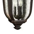 thumbnail image 2 of Candle Style 3-Light Large Outdoor Hanging Lantern with Scroll Arch Detail with Clear Seedy Glass 12 inches W X 25 inches H-Museum Black Finish Bailey, 2 of 7