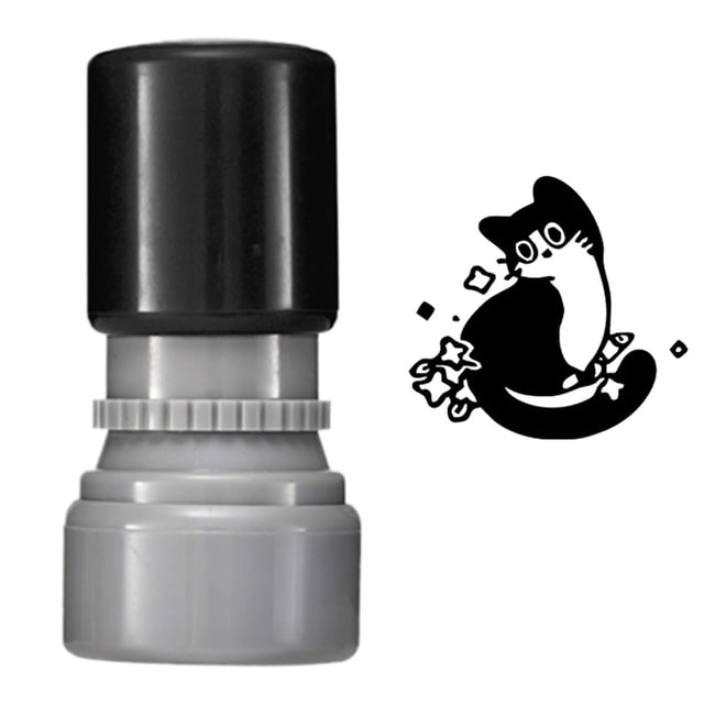 Outdor 5ml Cat Pattern Stamp Counts Round Self Inking Stamp Stamp For Journals Scrapbook Cards & Teacher Black Cats Decorative