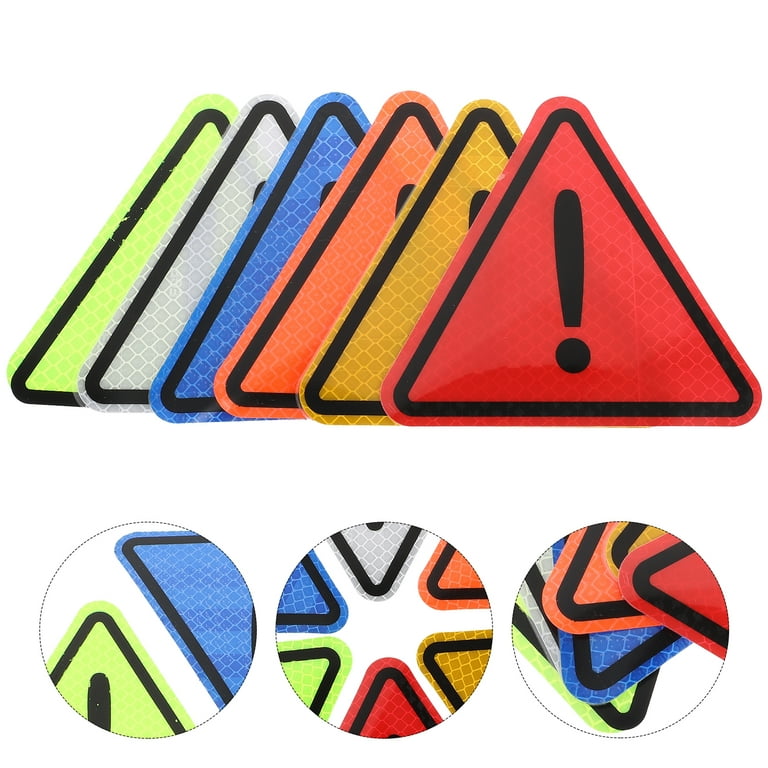 1 Set Car Safety Reflective Stickers Danger Signs Triangular Car