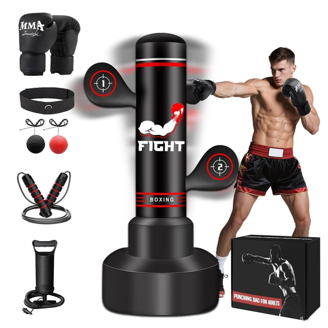 Saco de boxeo JUOIFIP de 178 cm, pesado y autoportante para entrenamiento de MMA