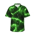 thumbnail image 2 of Goofa Green Lightning Hawaiian Shirt for Men, Unisex Summer Beach Casual Short Sleeve Button Down Shirts,Aloha Tropical Floral print shirt-Medium, 2 of 9