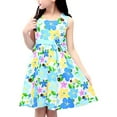 thumbnail image 5 of Avrntaa Girls A Line Summer Sundress Sleeveless Midi Casual Dress Solid Color Dresses for 8-14Y, 5 of 5