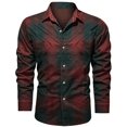 thumbnail image 1 of Camisa abotonada para hombre, informal, de negocios, de primavera y verano, de talla grande, con estampado de rayas, de manga larga, para el trabajo diario, camisa vaion, 1 of 6