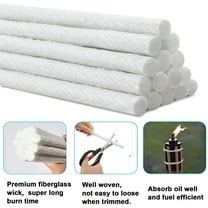 HIBIBUD 10pcs Glass Fiber Replacement Lamp Wick Torch Kerosene Lamp Wick Lighting