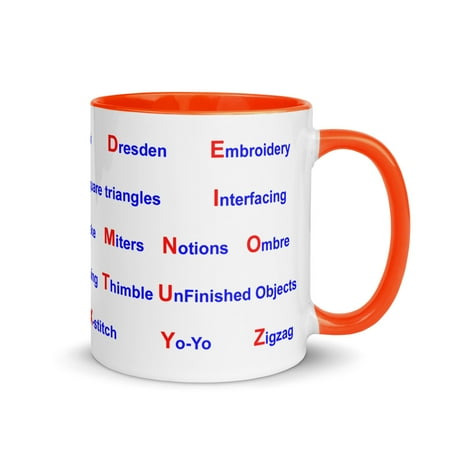 

Mug with Color Inside - ABC s of Quilting (Orange 11 oz)