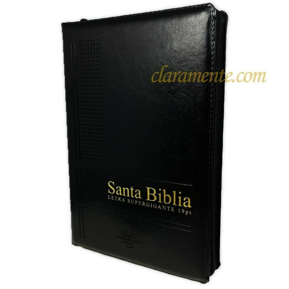 Biblia Letra Supergigante 19 puntos con Cierre: RV1960, imit. piel negro con índice