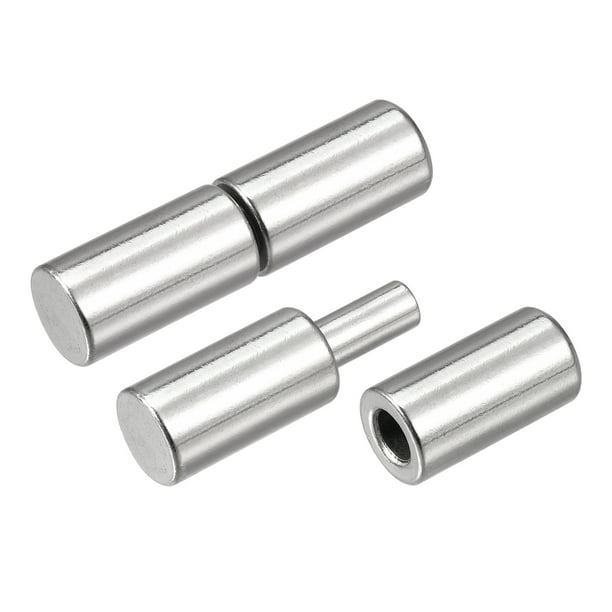 Uxcell Weld on Barrel Hinges, 60mm x 16mm Male to Female 201 Stainless Steel Hinge Pin 4 Pairs